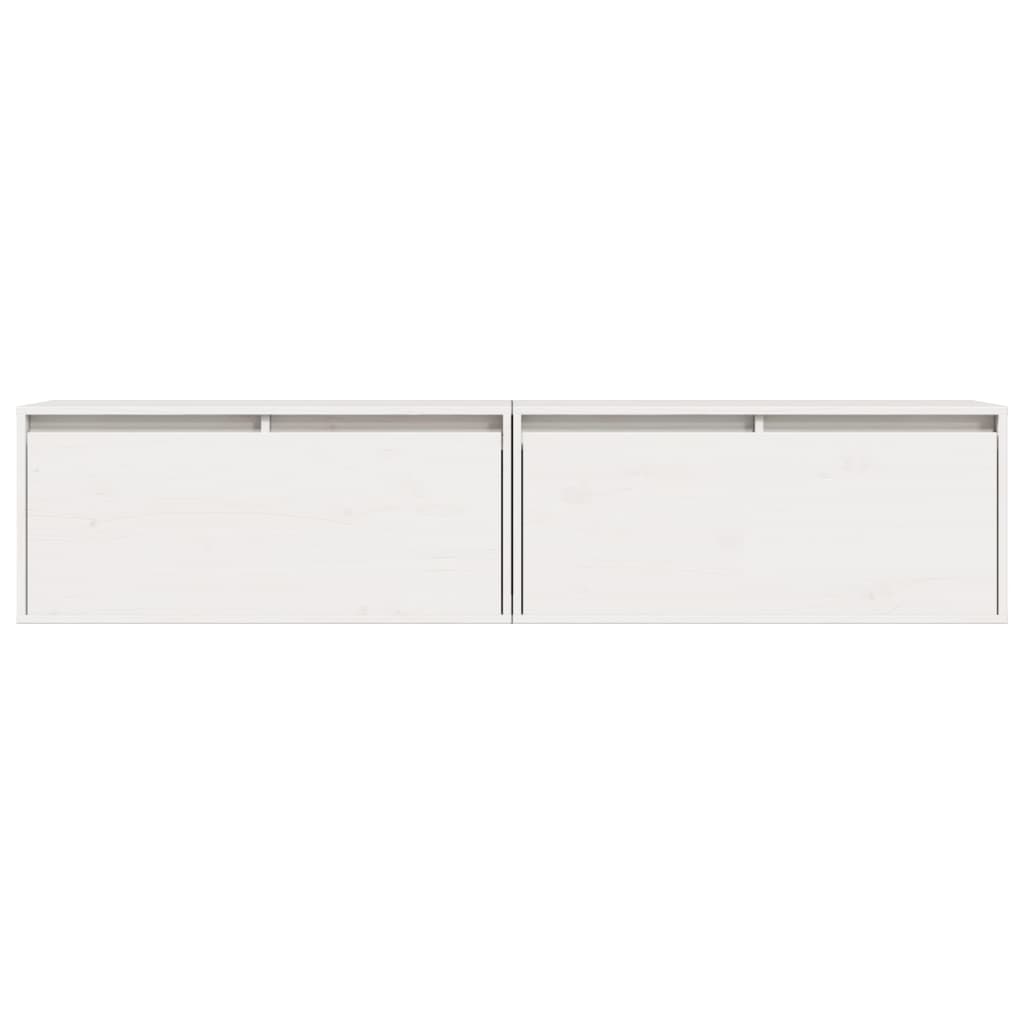 Wandkasten 2 st 80x30x35 cm massief grenenhout wit is nu te koop bij PeponiXL, paradijselijk wonen!