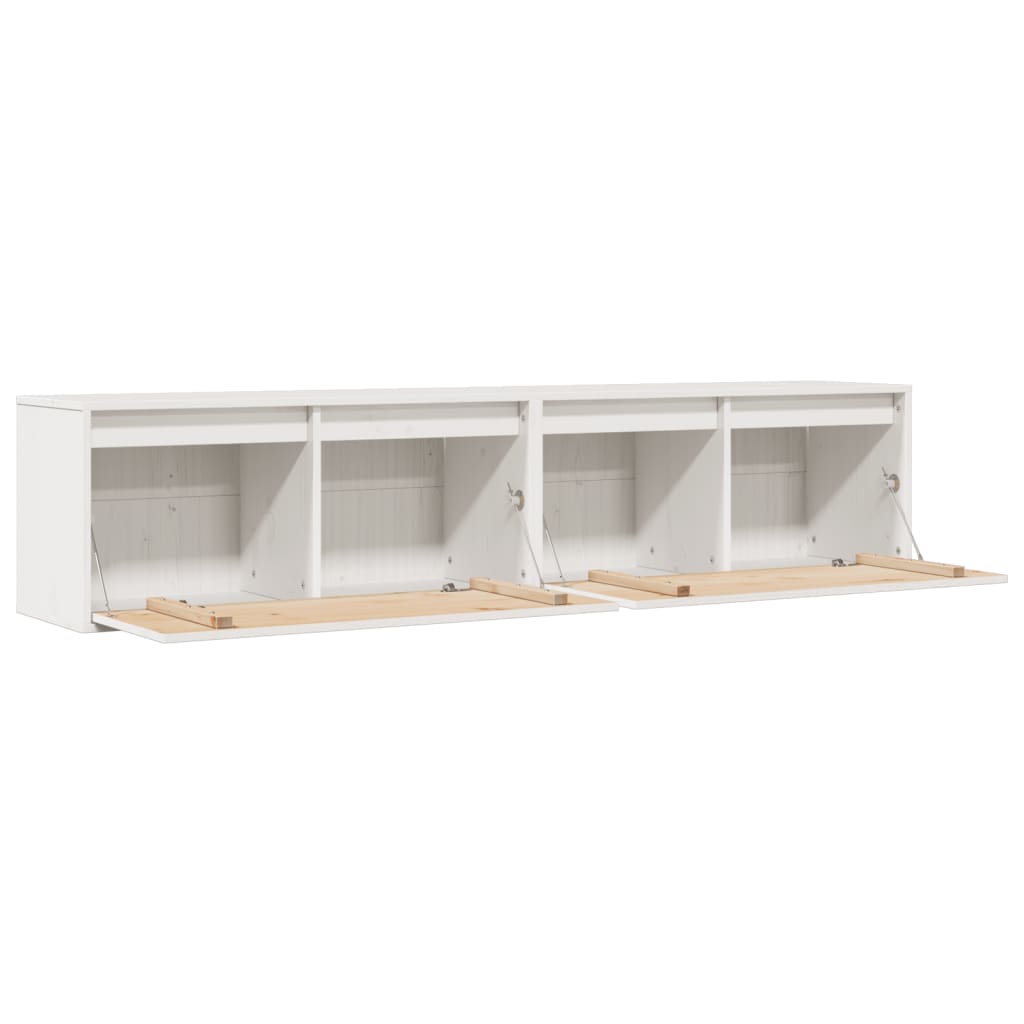 Wandkasten 2 st 80x30x35 cm massief grenenhout wit is nu te koop bij PeponiXL, paradijselijk wonen!