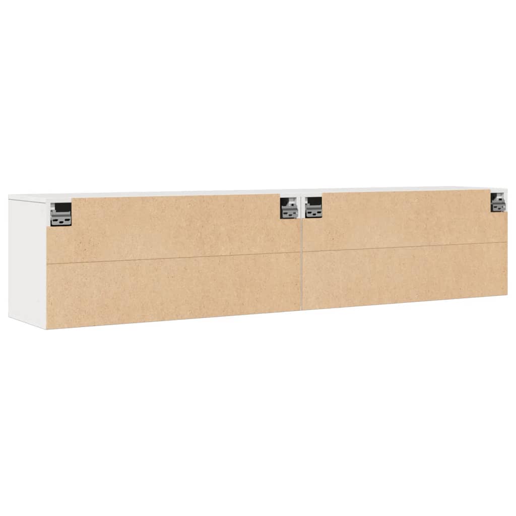 Wandkasten 2 st 80x30x35 cm massief grenenhout wit is nu te koop bij PeponiXL, paradijselijk wonen!