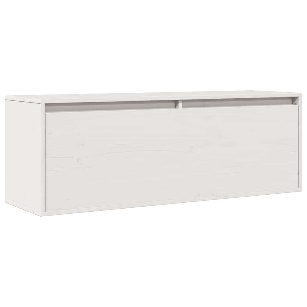 Wandkast 100x30x35 cm massief grenenhout wit is nu te koop bij PeponiXL, paradijselijk wonen!