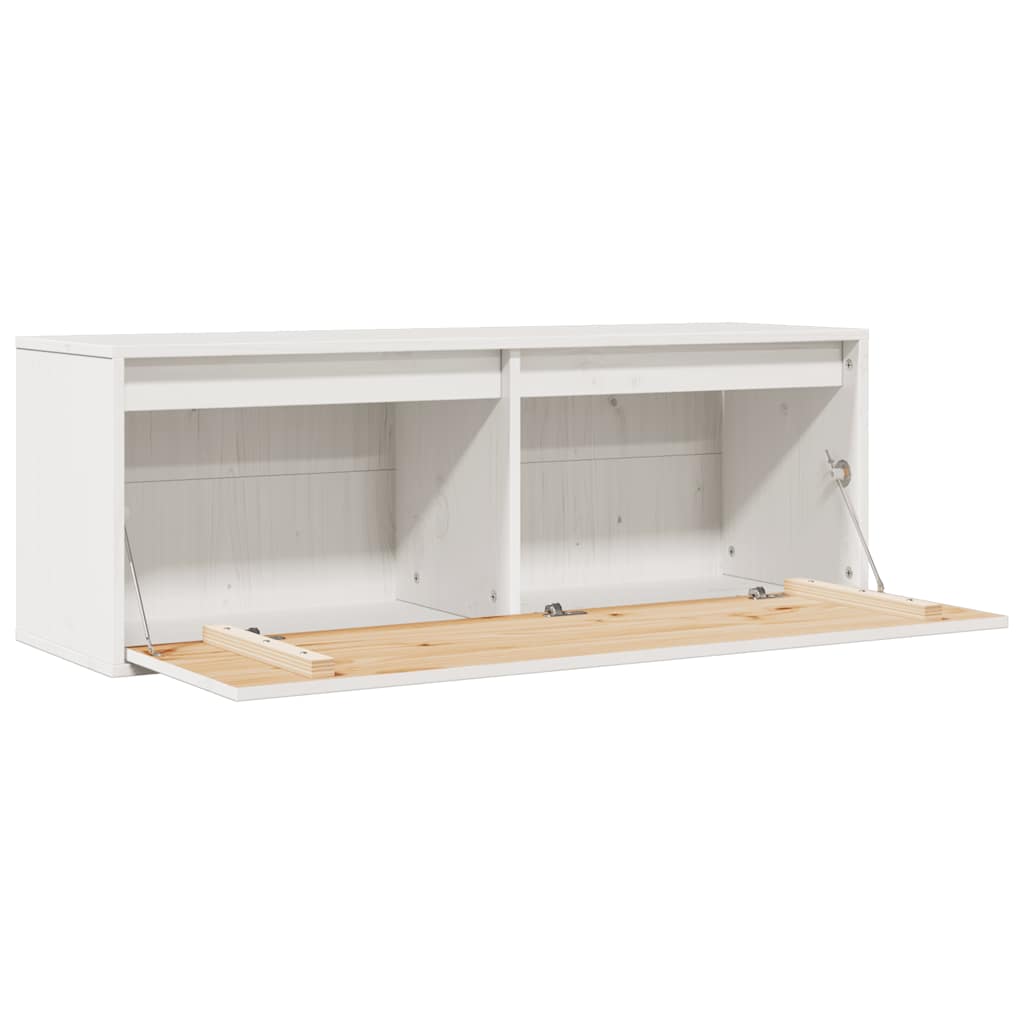 Wandkast 100x30x35 cm massief grenenhout wit is nu te koop bij PeponiXL, paradijselijk wonen!