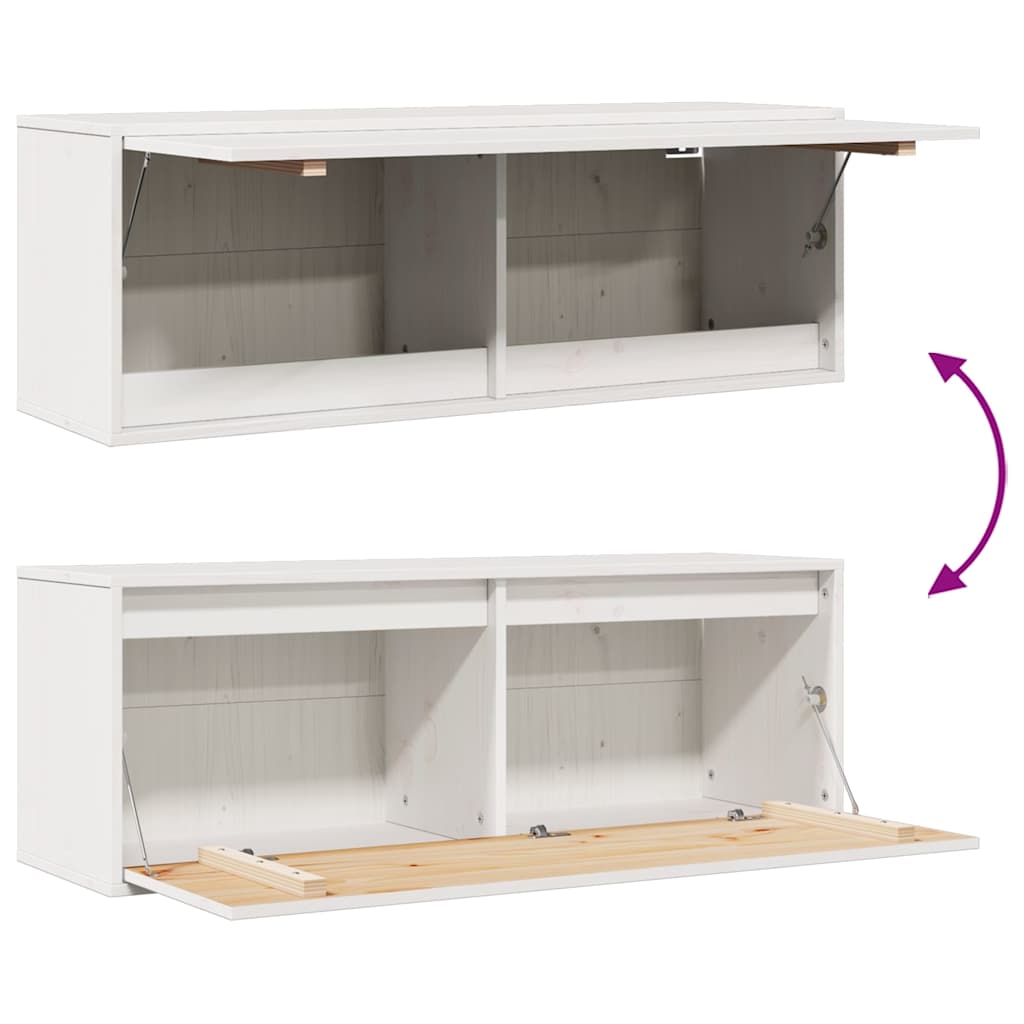 Wandkast 100x30x35 cm massief grenenhout wit is nu te koop bij PeponiXL, paradijselijk wonen!