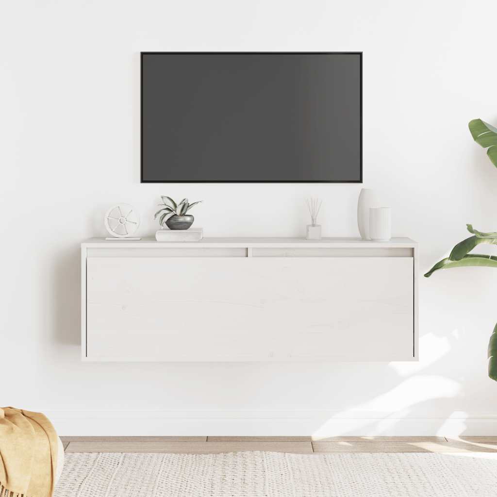 Wandkast 100x30x35 cm massief grenenhout wit is nu te koop bij PeponiXL, paradijselijk wonen!
