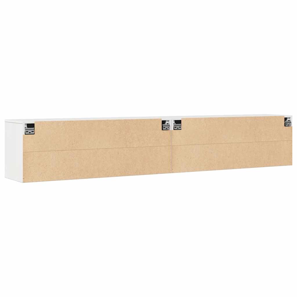 Wandkasten 2 st 100x30x35 cm massief grenenhout wit is nu te koop bij PeponiXL, paradijselijk wonen!