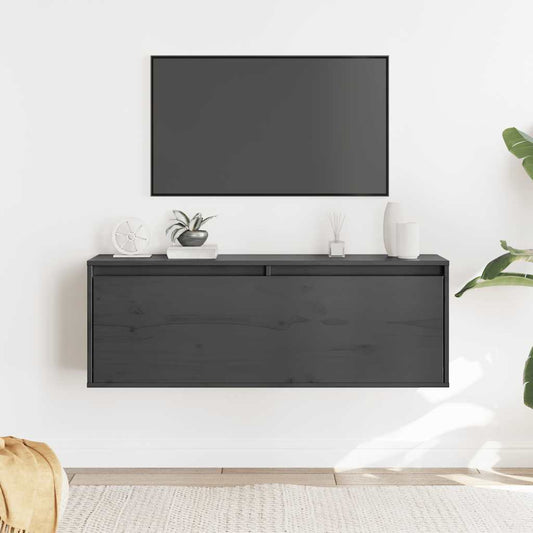 Wandkast 100x30x35 cm massief grenenhout grijs is nu te koop bij PeponiXL, paradijselijk wonen!
