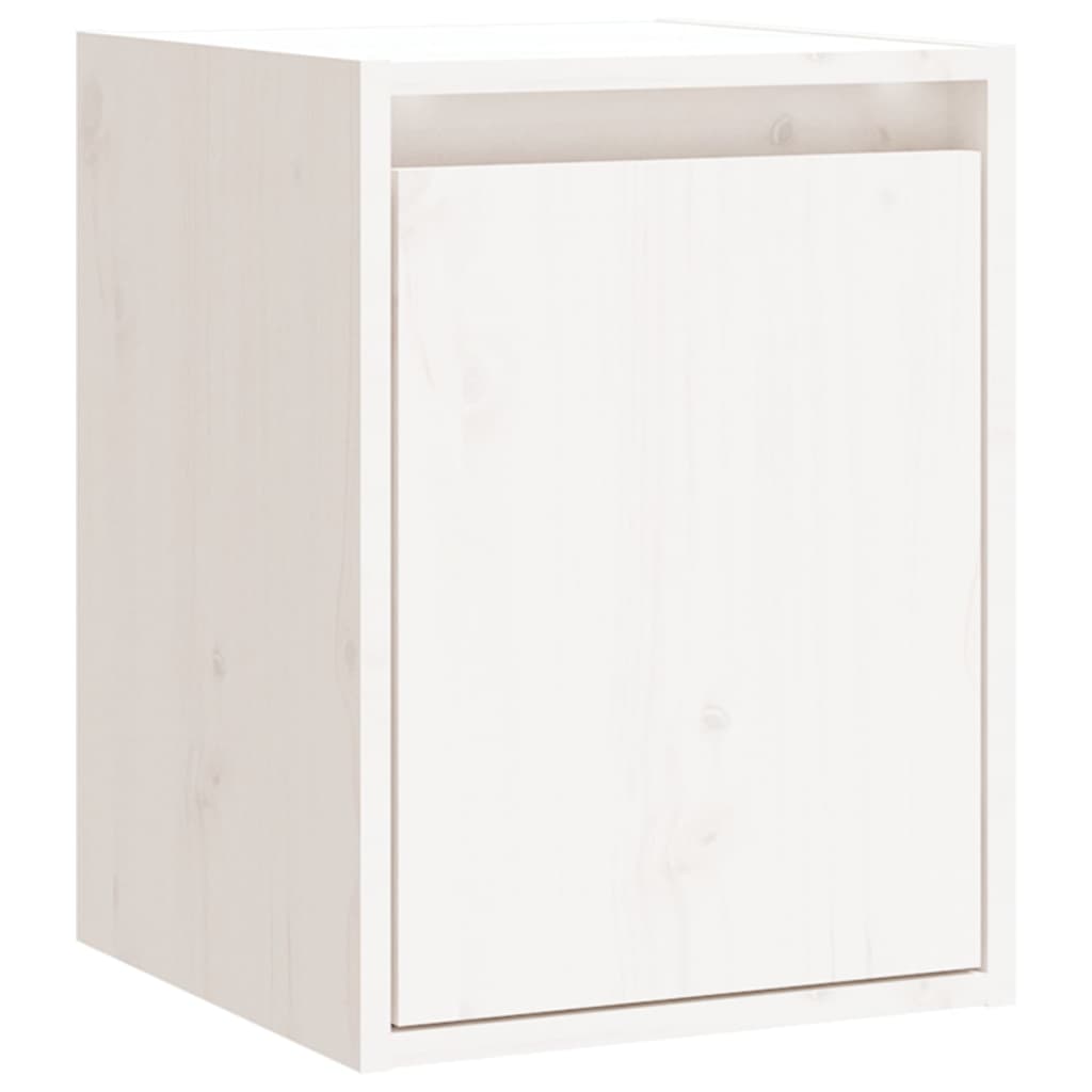 Wandkasten 2 st 30x30x40 cm massief grenenhout wit is nu te koop bij PeponiXL, paradijselijk wonen!