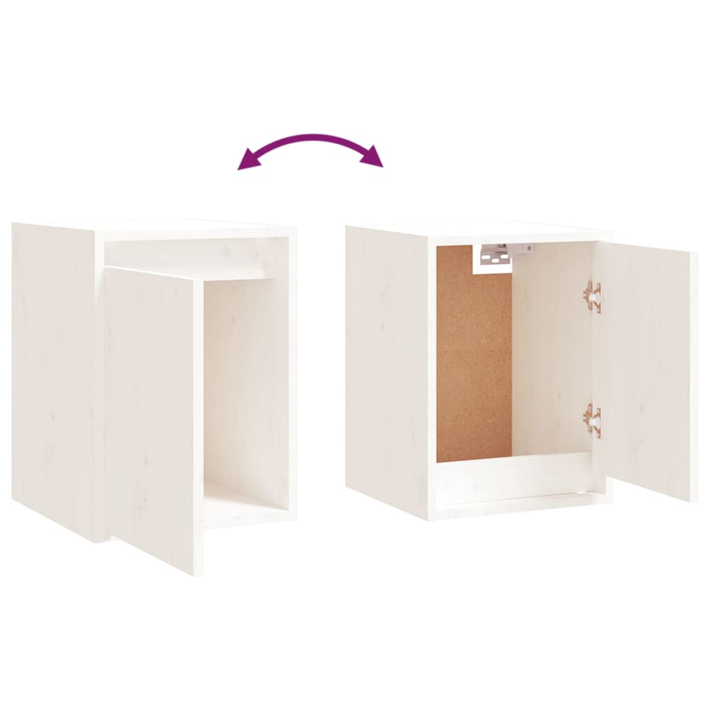 Wandkasten 2 st 30x30x40 cm massief grenenhout wit is nu te koop bij PeponiXL, paradijselijk wonen!
