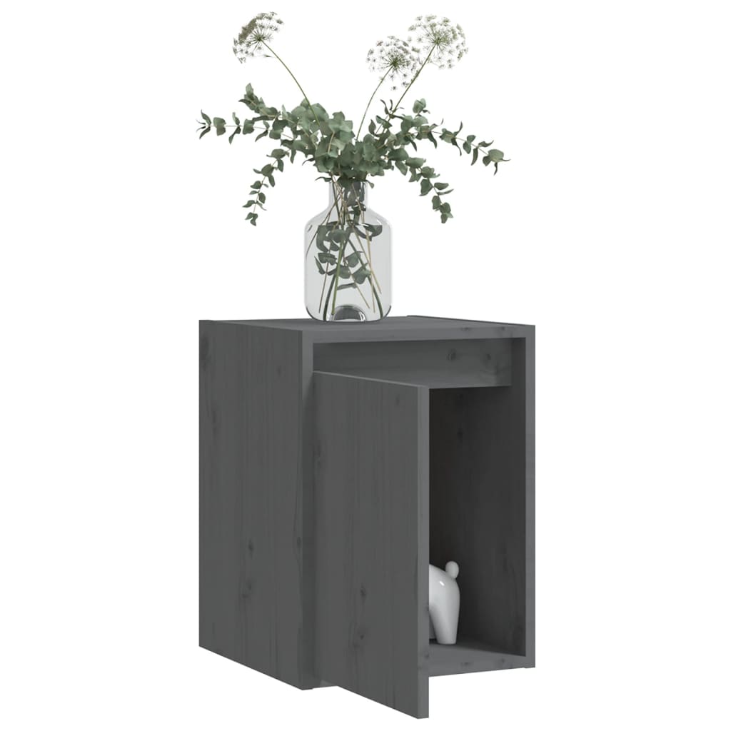 Wandkasten 2 st 30x30x40 cm massief grenenhout grijs is nu te koop bij PeponiXL, paradijselijk wonen!
