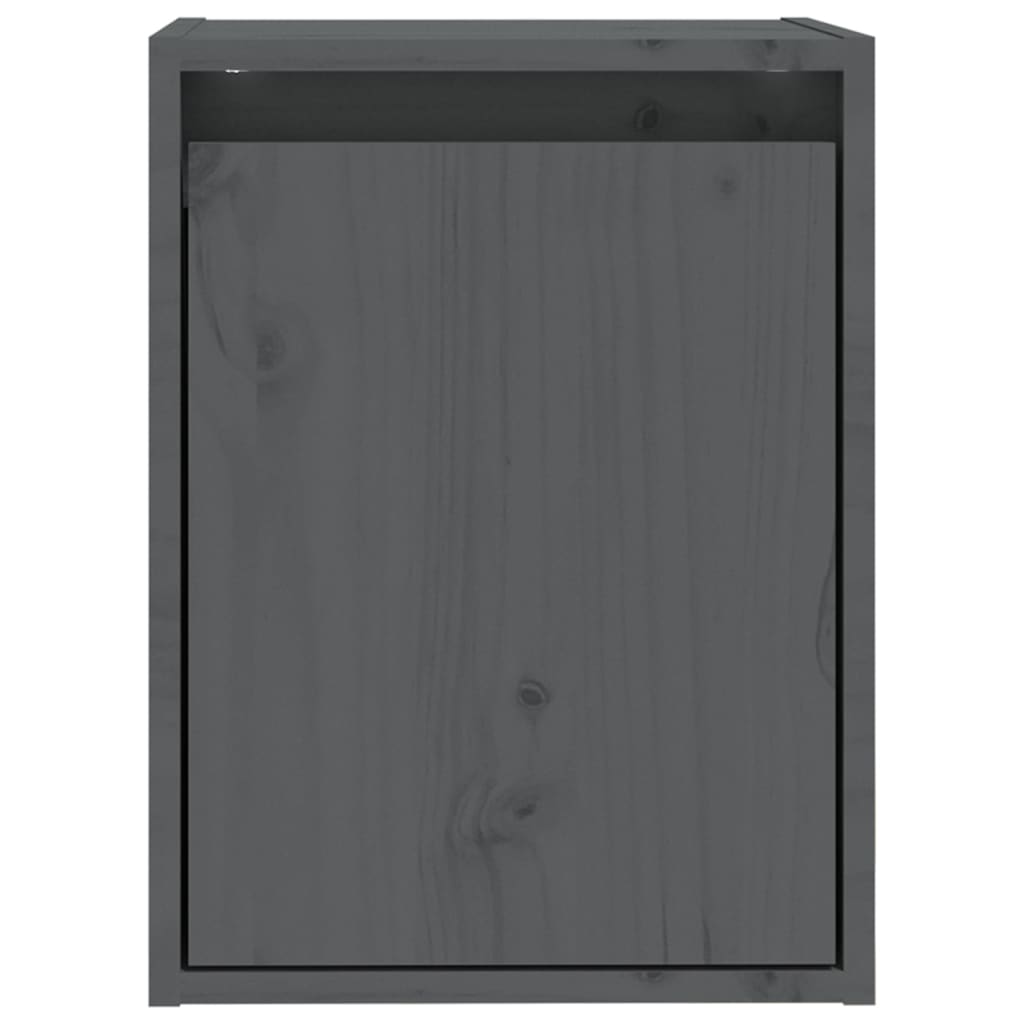 Wandkasten 2 st 30x30x40 cm massief grenenhout grijs is nu te koop bij PeponiXL, paradijselijk wonen!