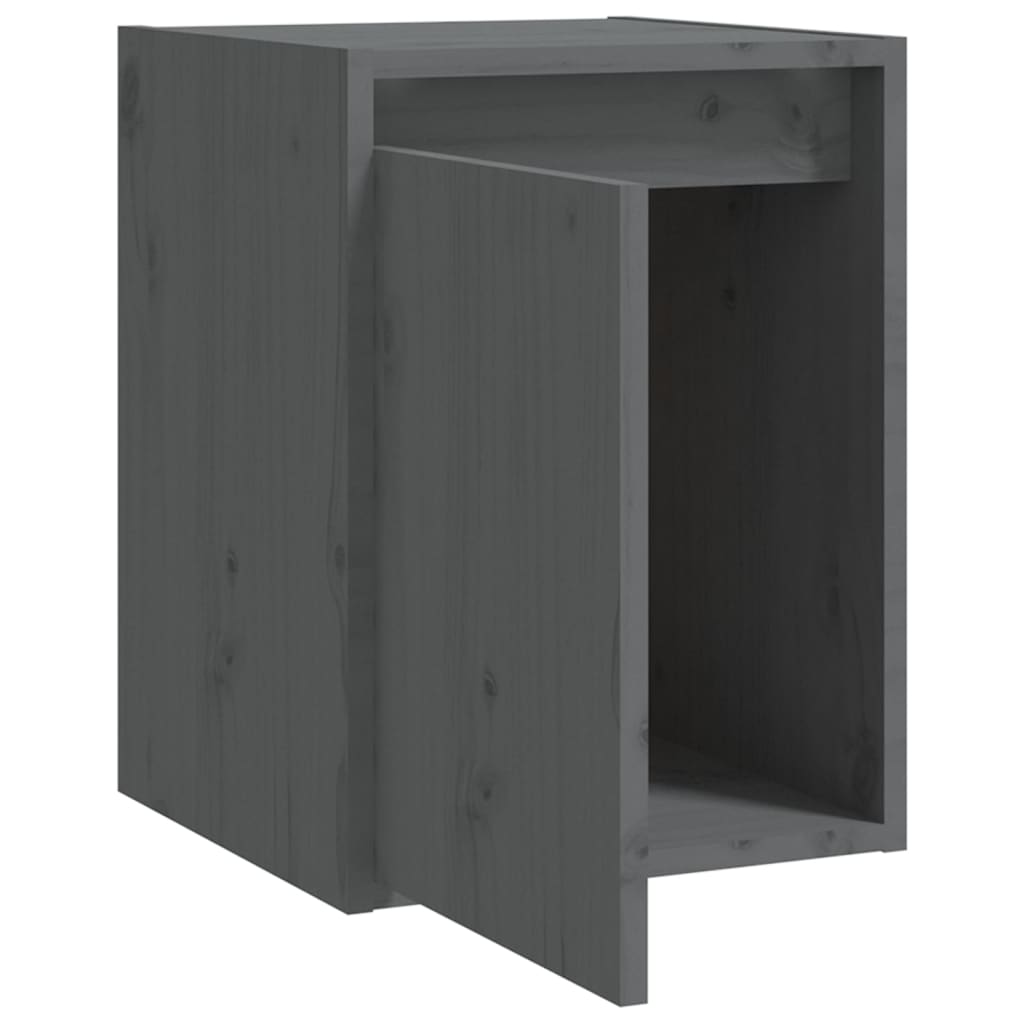 Wandkasten 2 st 30x30x40 cm massief grenenhout grijs is nu te koop bij PeponiXL, paradijselijk wonen!