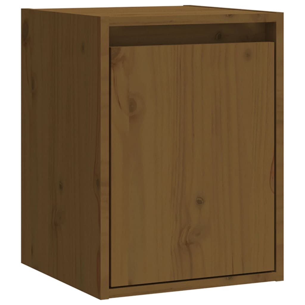 Wandkasten 2 st 30x30x40 cm massief grenenhout honingbruin is nu te koop bij PeponiXL, paradijselijk wonen!