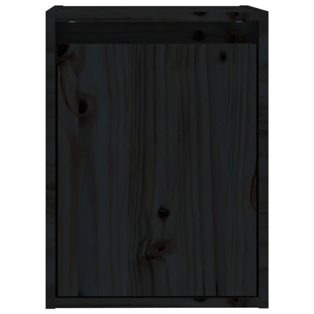 Wandkasten 2 st 30x30x40 cm massief grenenhout zwart is nu te koop bij PeponiXL, paradijselijk wonen!