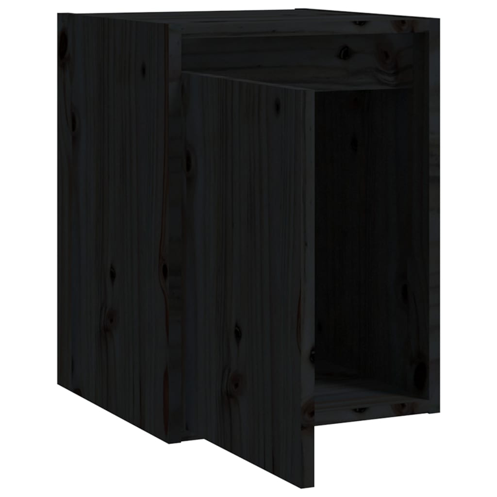 Wandkasten 2 st 30x30x40 cm massief grenenhout zwart is nu te koop bij PeponiXL, paradijselijk wonen!