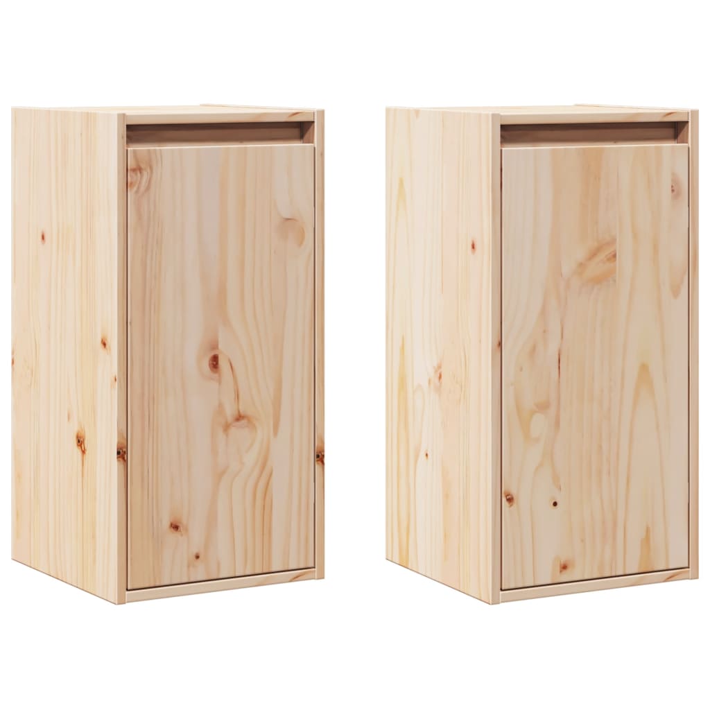 Wandkasten 2 st 30x30x60 cm massief grenenhout is nu te koop bij PeponiXL, paradijselijk wonen!
