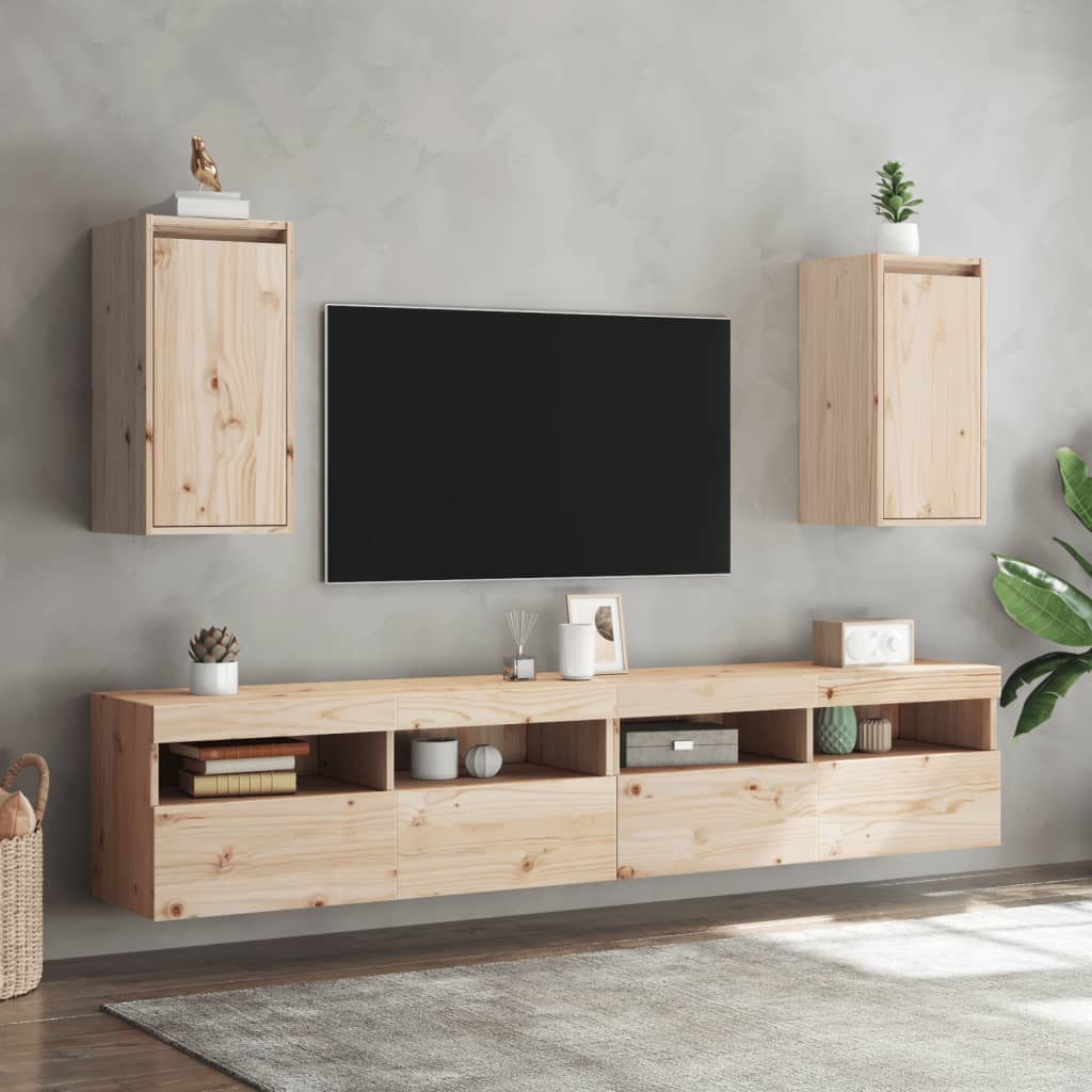 Wandkasten 2 st 30x30x60 cm massief grenenhout is nu te koop bij PeponiXL, paradijselijk wonen!