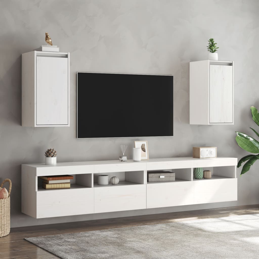 Wandkasten 2 st 30x30x60 cm massief grenenhout wit is nu te koop bij PeponiXL, paradijselijk wonen!