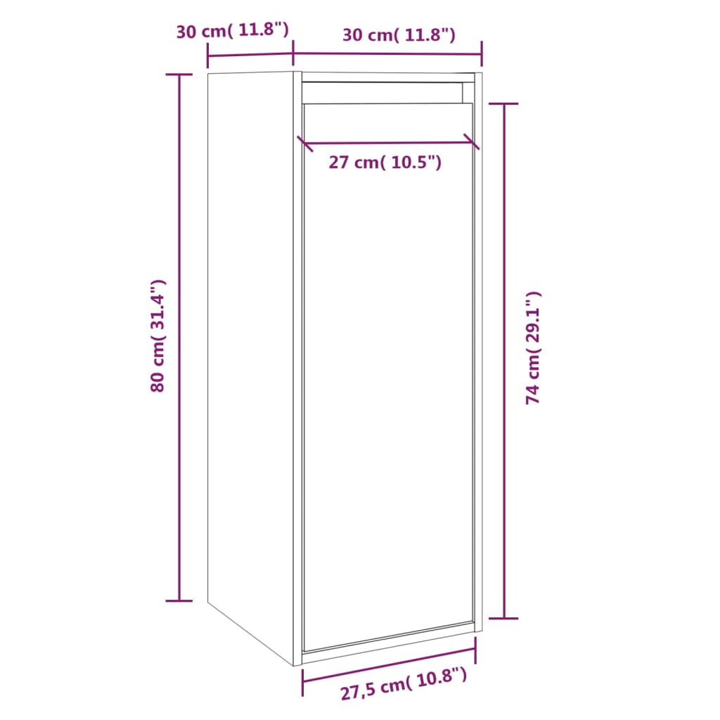 Wandkast 30x30x80 cm massief grenenhout is nu te koop bij PeponiXL, paradijselijk wonen!