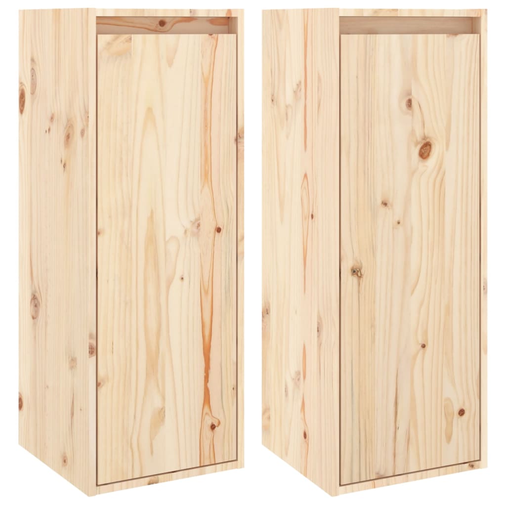 Wandkasten 2 st 30x30x80 cm massief grenenhout is nu te koop bij PeponiXL, paradijselijk wonen!