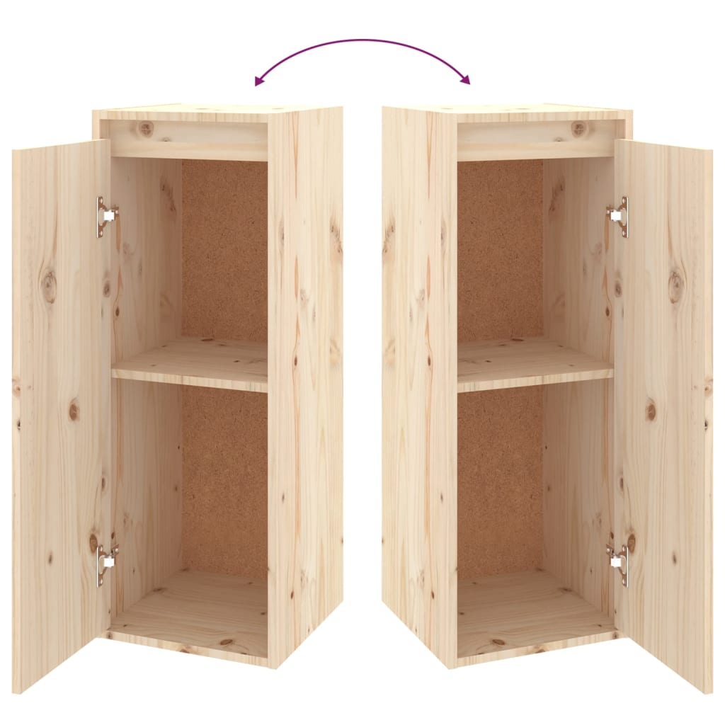 Wandkasten 2 st 30x30x80 cm massief grenenhout is nu te koop bij PeponiXL, paradijselijk wonen!