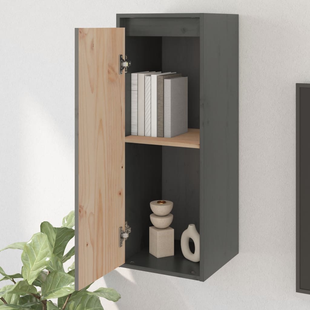 Wandkast 30x30x80 cm massief grenenhout grijs is nu te koop bij PeponiXL, paradijselijk wonen!