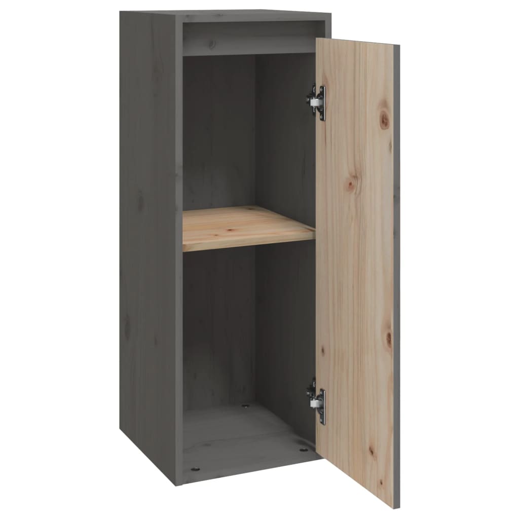 Wandkast 30x30x80 cm massief grenenhout grijs is nu te koop bij PeponiXL, paradijselijk wonen!