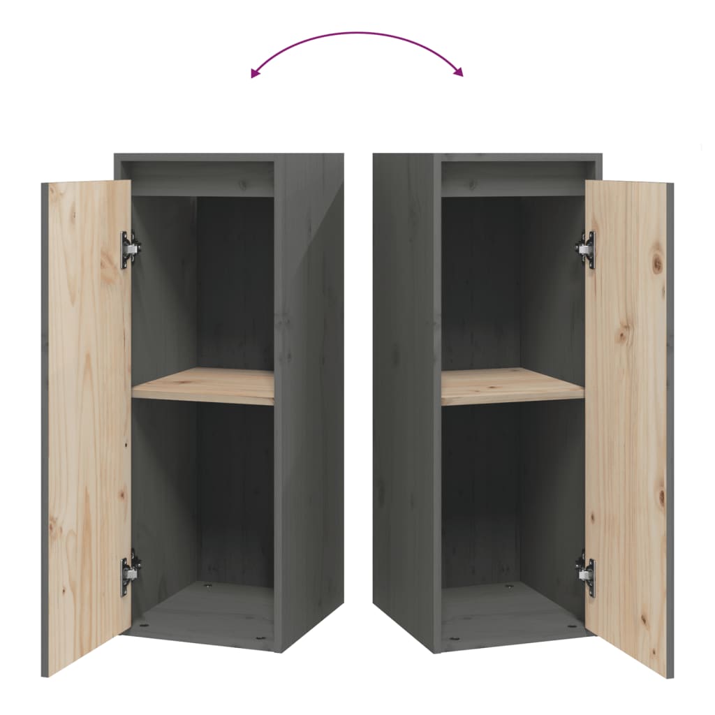 Wandkast 30x30x80 cm massief grenenhout grijs is nu te koop bij PeponiXL, paradijselijk wonen!