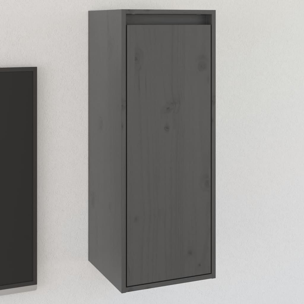 Wandkast 30x30x80 cm massief grenenhout grijs is nu te koop bij PeponiXL, paradijselijk wonen!
