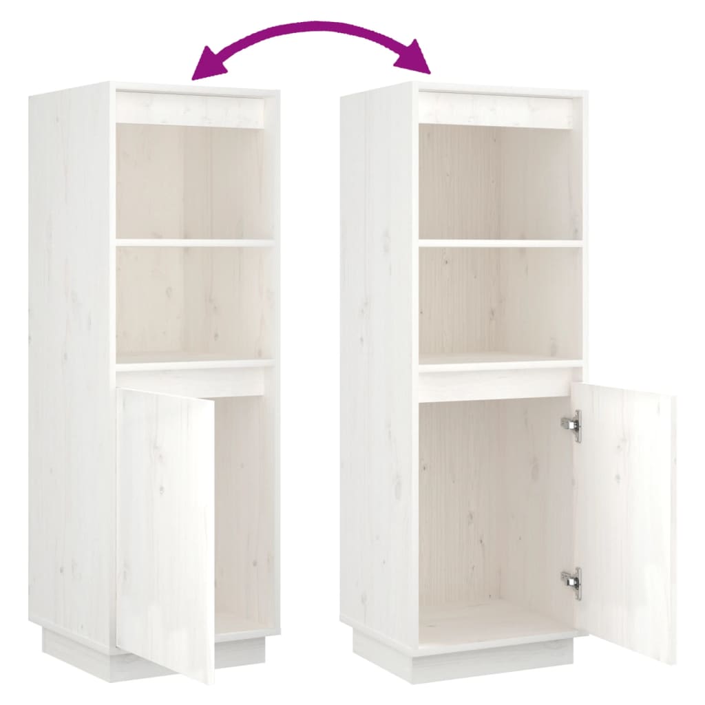 Hoge kast 37x34x110 cm massief grenenhout wit is nu te koop bij PeponiXL, paradijselijk wonen!