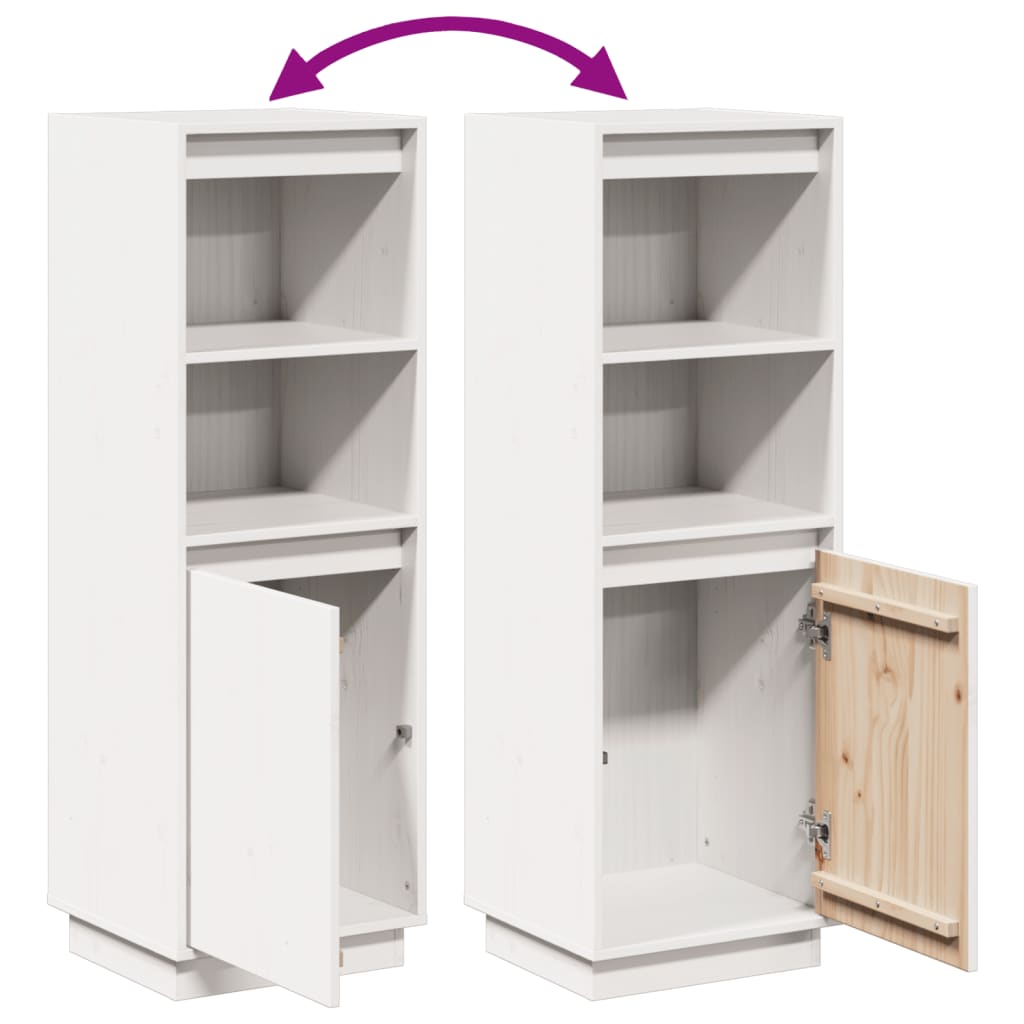 Hoge kast 37x34x110 cm massief grenenhout wit is nu te koop bij PeponiXL, paradijselijk wonen!
