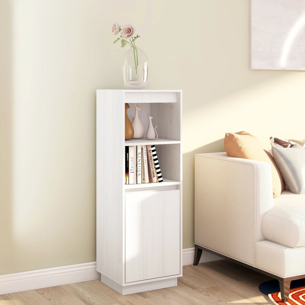 Hoge kast 37x34x110 cm massief grenenhout wit is nu te koop bij PeponiXL, paradijselijk wonen!