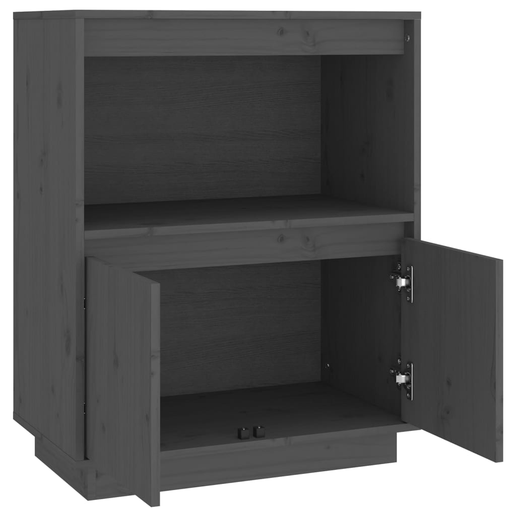 Dressoir 60x34x75 cm massief grenenhout grijs is nu te koop bij PeponiXL, paradijselijk wonen!