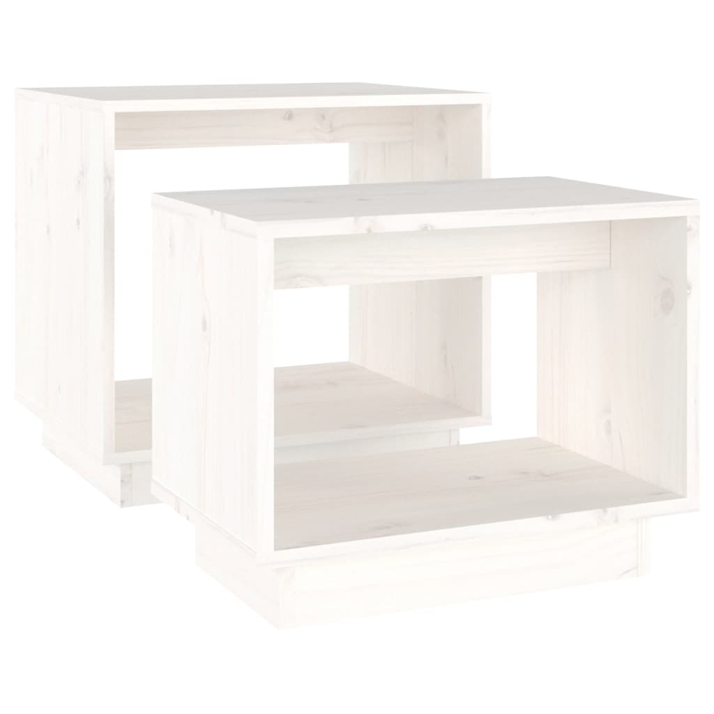 2-delige Salontafelset massief grenenhout wit is nu te koop bij PeponiXL, paradijselijk wonen!