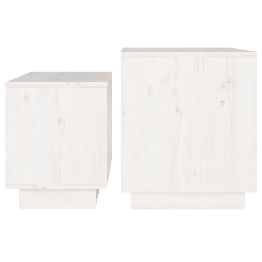 2-delige Salontafelset massief grenenhout wit is nu te koop bij PeponiXL, paradijselijk wonen!