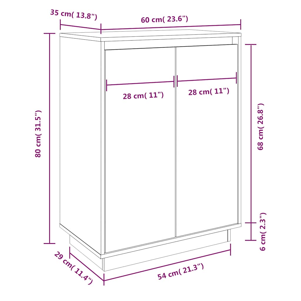 Schoenenkast 60x35x80 cm massief grenenhout is nu te koop bij PeponiXL, paradijselijk wonen!