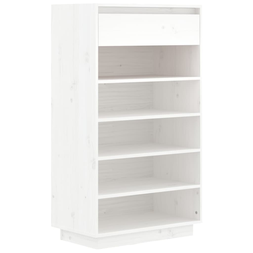 Schoenenkast 60x34x105 cm massief grenenhout wit is nu te koop bij PeponiXL, paradijselijk wonen!