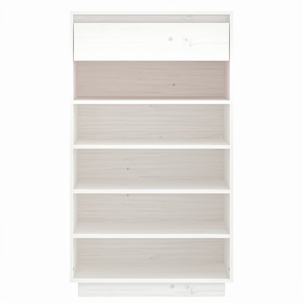 Schoenenkast 60x34x105 cm massief grenenhout wit is nu te koop bij PeponiXL, paradijselijk wonen!
