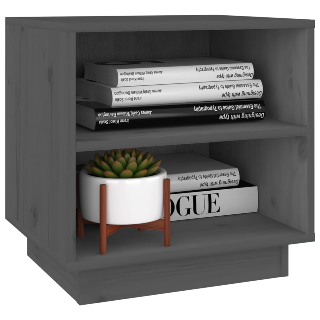 Nachtkastjes 2 st 40x34x40 cm massief grenenhout grijs is nu te koop bij PeponiXL, paradijselijk wonen!