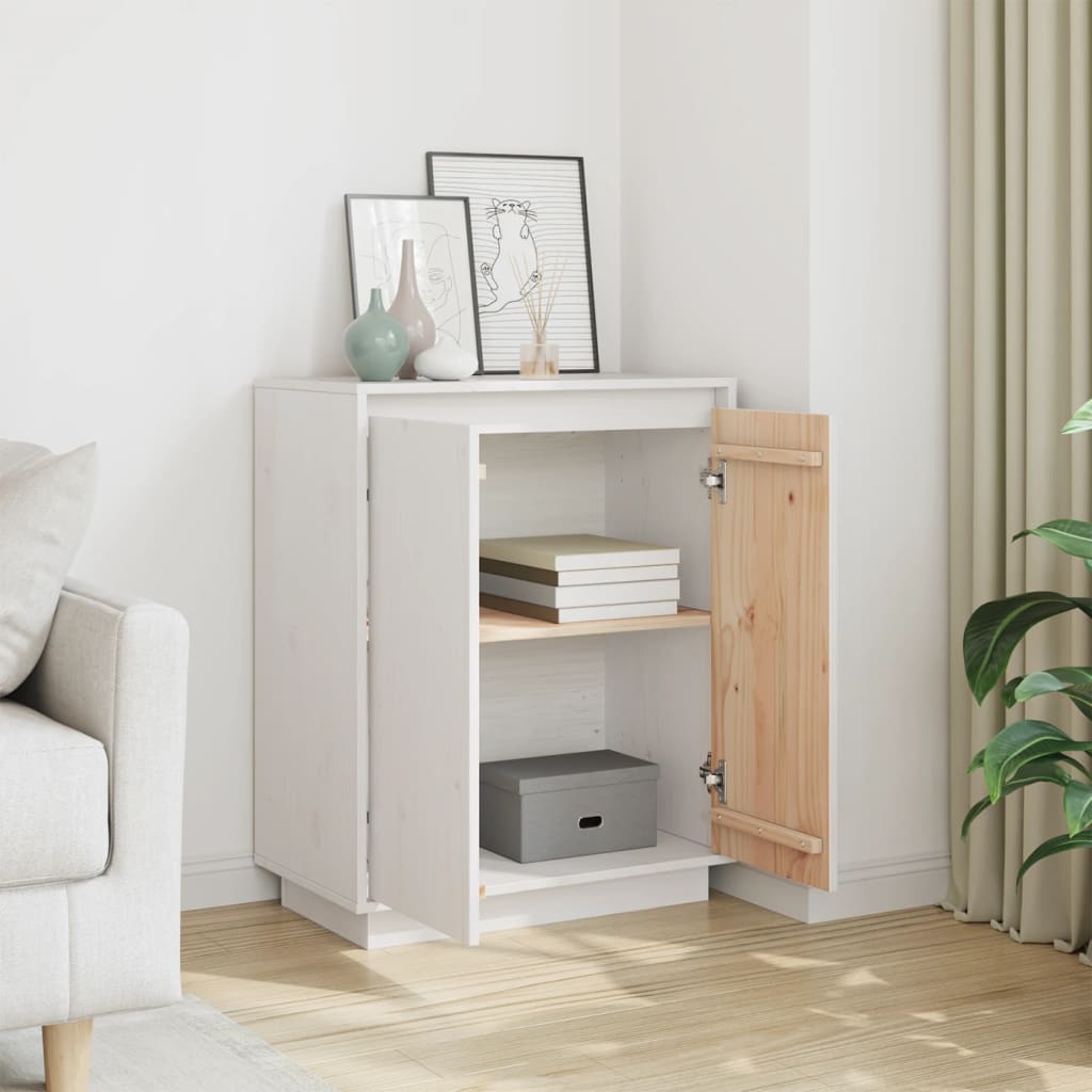 Dressoir 60x34x75 cm massief grenenhout wit is nu te koop bij PeponiXL, paradijselijk wonen!