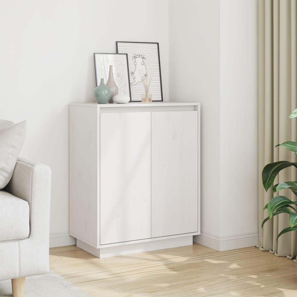 Dressoir 60x34x75 cm massief grenenhout wit is nu te koop bij PeponiXL, paradijselijk wonen!