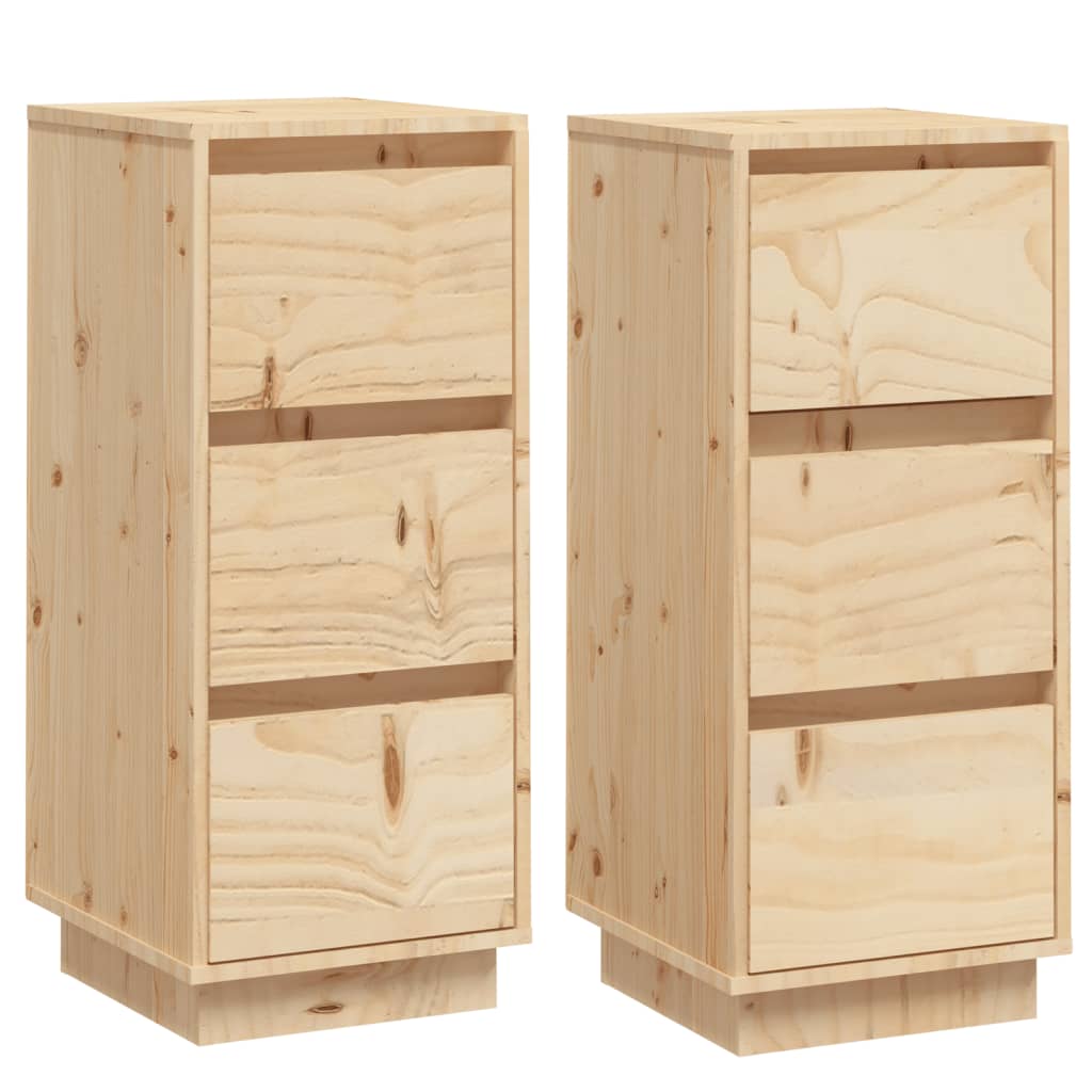 Dressoirs 2 st 32x34x75 cm massief grenenhout is nu te koop bij PeponiXL, paradijselijk wonen!