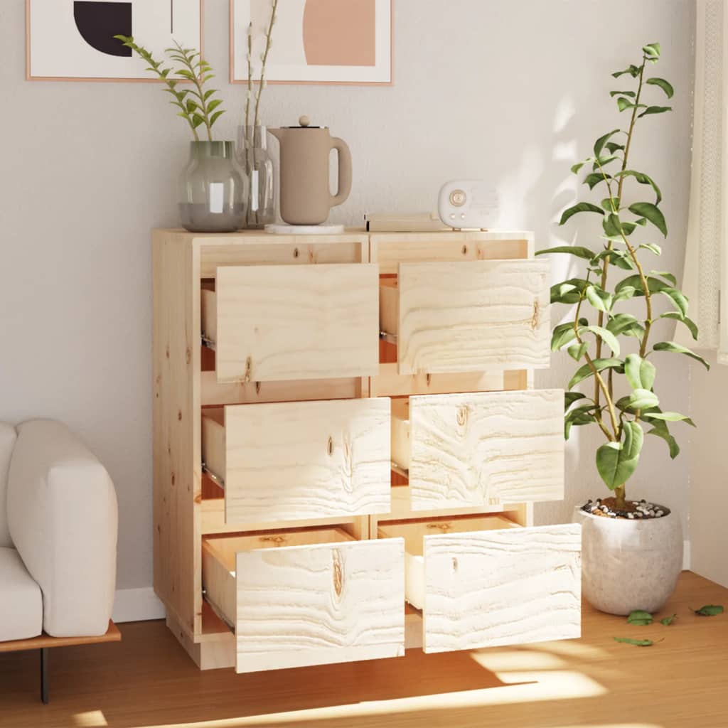 Dressoirs 2 st 32x34x75 cm massief grenenhout is nu te koop bij PeponiXL, paradijselijk wonen!
