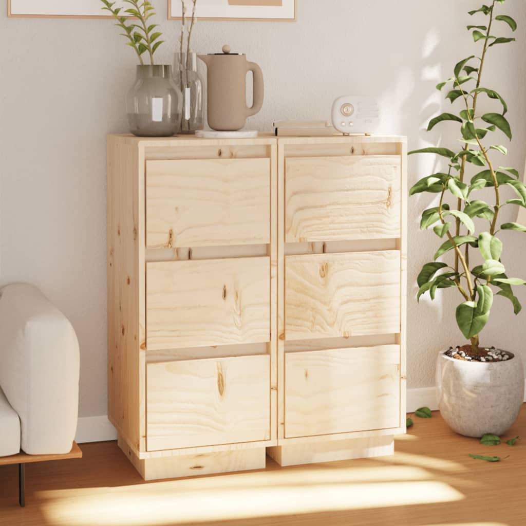 Dressoirs 2 st 32x34x75 cm massief grenenhout is nu te koop bij PeponiXL, paradijselijk wonen!