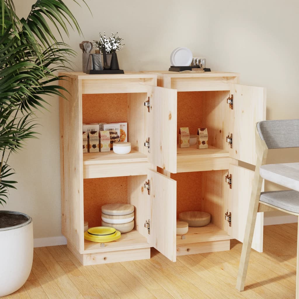 Dressoirs 2 st 31,5x34x75 cm massief grenenhout is nu te koop bij PeponiXL, paradijselijk wonen!