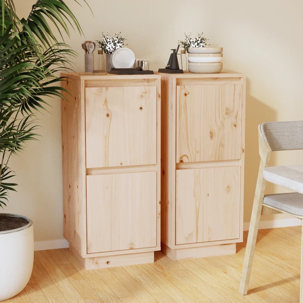 Dressoirs 2 st 31,5x34x75 cm massief grenenhout is nu te koop bij PeponiXL, paradijselijk wonen!
