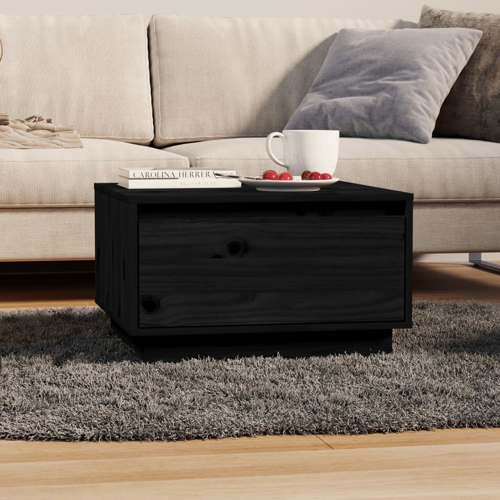 Salontafel 55x56x32 cm massief grenenhout zwart is nu te koop bij PeponiXL, paradijselijk wonen!