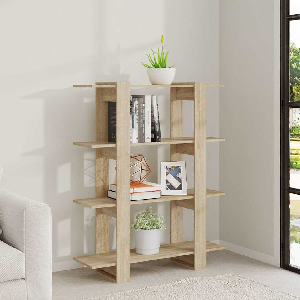 Boekenkast/kamerscherm 100x30x123,5 cm sonoma eikenkleurig is nu te koop bij PeponiXL, paradijselijk wonen!