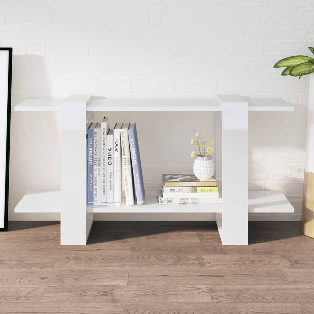 Boekenkast 100x30x51 cm bewerkt hout hoogglans wit is nu te koop bij PeponiXL, paradijselijk wonen!