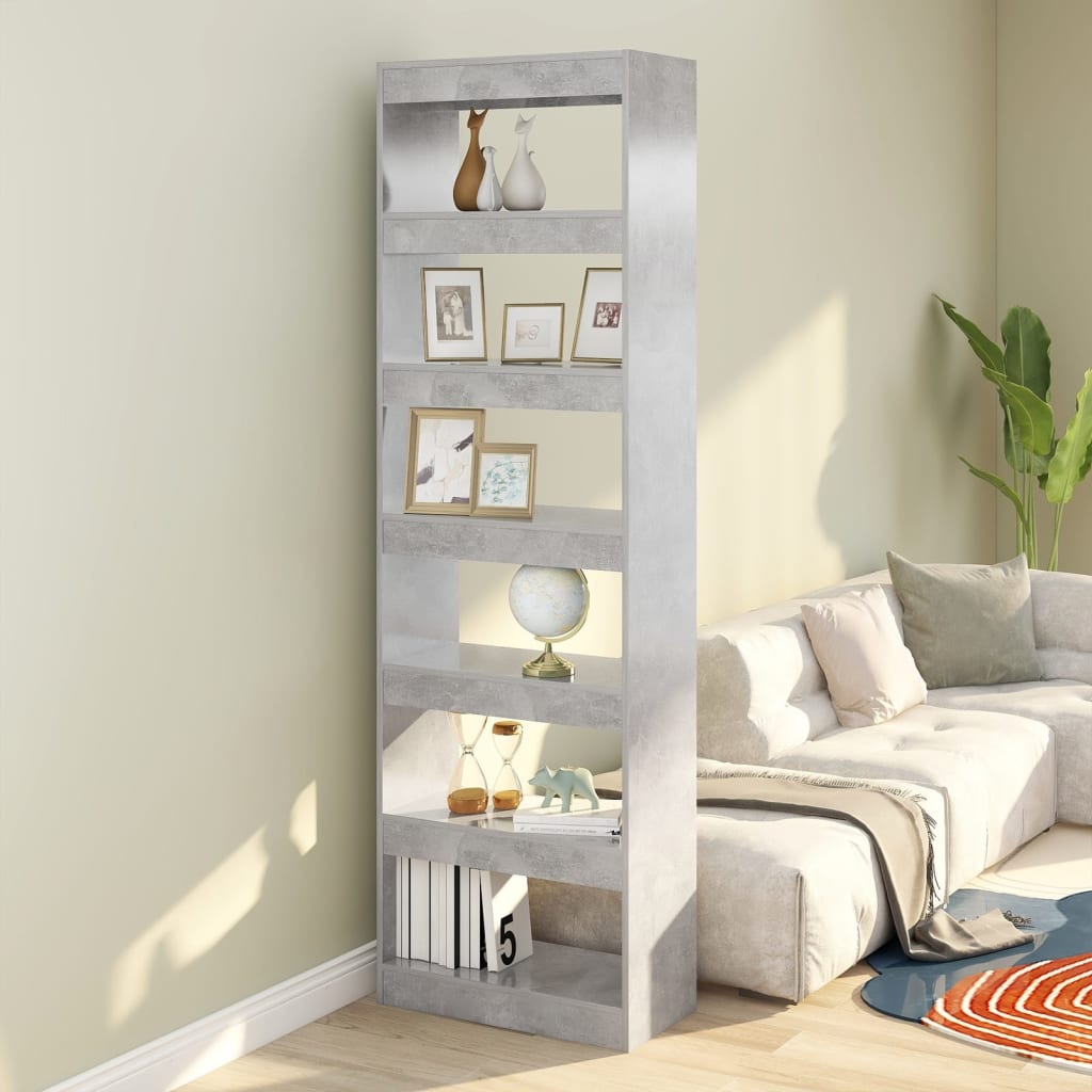 Boekenkast/kamerscherm 60x30x198 cm betongrijs is nu te koop bij PeponiXL, paradijselijk wonen!