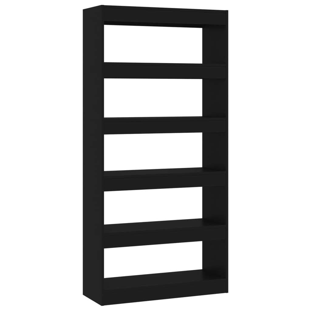 Boekenkast/kamerscherm 80x30x166 cm bewerkt hout zwart is nu te koop bij PeponiXL, paradijselijk wonen!