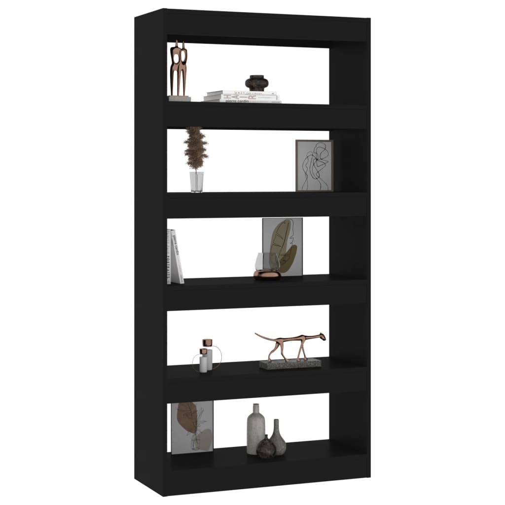 Boekenkast/kamerscherm 80x30x166 cm bewerkt hout zwart is nu te koop bij PeponiXL, paradijselijk wonen!